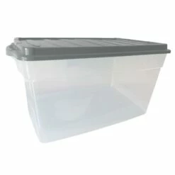 DURA 38.6 Lt Clear Poly Box W/grey Lid