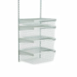 ClosetMaid ShelfTrack Wire Basket And Shelf - Epoxy-Coated Steel - 19-in W X 21-in H - White
