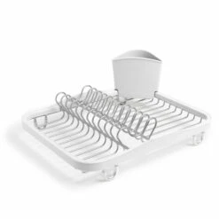 Umbra Sinkin Dish Rack - White/Nickel