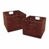 Winsome Wood 11.75-in X 12-in Rattan Walnut Leo Wired Basket (2 Pack)
