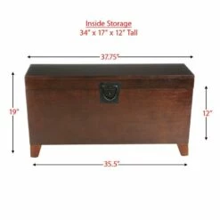 Boston Loft Furnishings 100-lb Pyramid Espresso Wood Storage Trunk -Storage Furniture Sales 2024 330012468 AlternateImage3