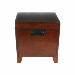 Boston Loft Furnishings 100-lb Pyramid Espresso Wood Storage Trunk