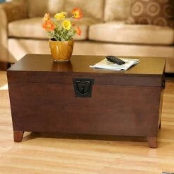 Boston Loft Furnishings 100-lb Pyramid Espresso Wood Storage Trunk -Storage Furniture Sales 2024 330012468 AlternateImage7