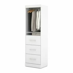 Bestar Nebula 25-in White 1 Door/3 Drawer Storage Unit