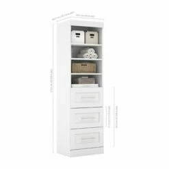 Bestar Pur Collection 25-in 3 Drawer/Open Shelves Stora