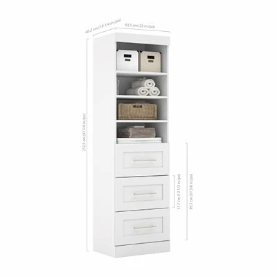 Bestar Pur Collection 25-in 3 Drawer/Open Shelves Stora 1 Bestar Pur Collection 25-in 3 Drawer/Open Shelves Stora