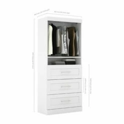 Bestar Pur Collection 36-in White 3 Drawer/Open Shelves Storage Unit -Storage Furniture Sales 2024 330592794 AlternateImage2