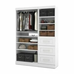 Bestar Pur Collection White 61-in 3 Drawer/Open Shelves Classic Storage Kit