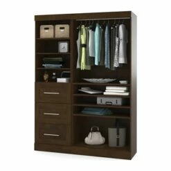 Bestar Pur Collection Brown 61-in 3 Drawer/Open Shelves Classic Storage Kit