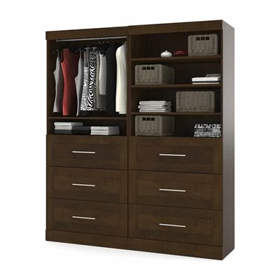 Bestar Pur Collection Brown 72-in 6 Drawer/Open Shelves Classic Storage Kit 1 Bestar Pur Collection Brown 72-in 6 Drawer/Open Shelves Classic Storage Kit