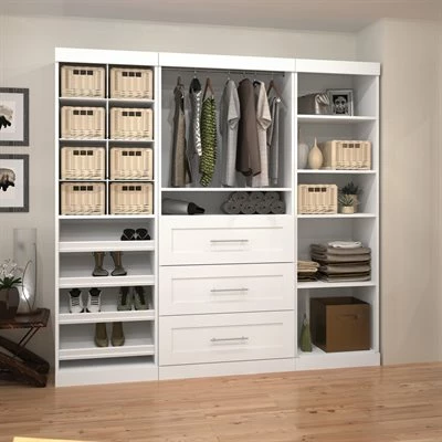 Bestar Pur Collection White 86-in 3 Center Drawer/Multi Shelf Classic Storage Kit 2 Bestar Pur Collection White 86-in 3 Center Drawer/Multi Shelf Classic Storage Kit - Image 2
