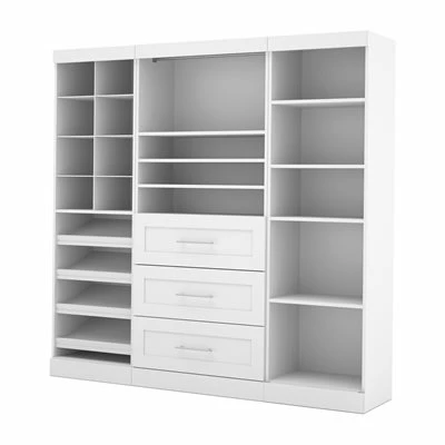 Bestar Pur Collection White 86-in 3 Center Drawer/Multi Shelf Classic Storage Kit 1 Bestar Pur Collection White 86-in 3 Center Drawer/Multi Shelf Classic Storage Kit