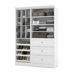 Bestar Versatile Collection White 61-in 3 Drawer/Multi Shelf Classic Storage Kit