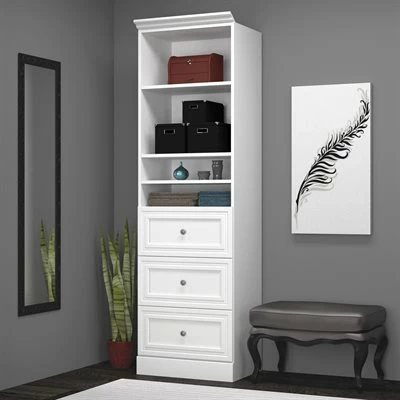 Bestar Versatile Collection White 25-in 3 Drawer/open Shelves Storage Unit 2 Bestar Versatile Collection White 25-in 3 Drawer/open Shelves Storage Unit - Image 2
