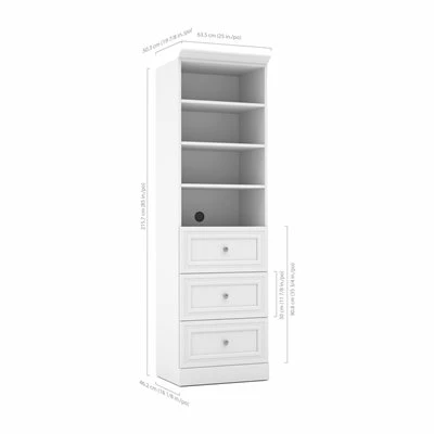 Bestar Versatile Collection White 25-in 3 Drawer/open Shelves Storage Unit 1 Bestar Versatile Collection White 25-in 3 Drawer/open Shelves Storage Unit