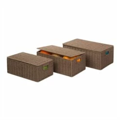 Honey Can Do Chocolate Brown Parchment Cord Basket Set -Storage Furniture Sales 2024 330593618 AlternateImage2