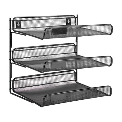 Honey Can Do 12.50-in X 2.91-in Black 3 Tier Mesh Desk Organizer 2 Honey Can Do 12.50-in X 2.91-in Black 3 Tier Mesh Desk Organizer - Image 2