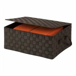 Honey Can Do 7.00-in X 1.89-in Espresso Box With Hinged Lid
