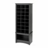 Prepac 24-pair Black Wood Shoe Cubbie Cabinet