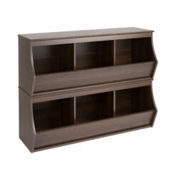 Prepac Fremont Stacked 6-Bin Organizer Cubbie. Espresso 46-in W X 36-in H -Storage Furniture Sales 2024 330673563 MainImage 001