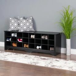 Prepac Shoe Storage Cubby Bench - 24 Pair - Black - 60-in -Storage Furniture Sales 2024 330673567 MainImage 001