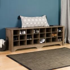 Prepac Shoe Storage Cubby Bench - 24 Pair - Drifted Grey - 60-in -Storage Furniture Sales 2024 330673568 AlternateImage1