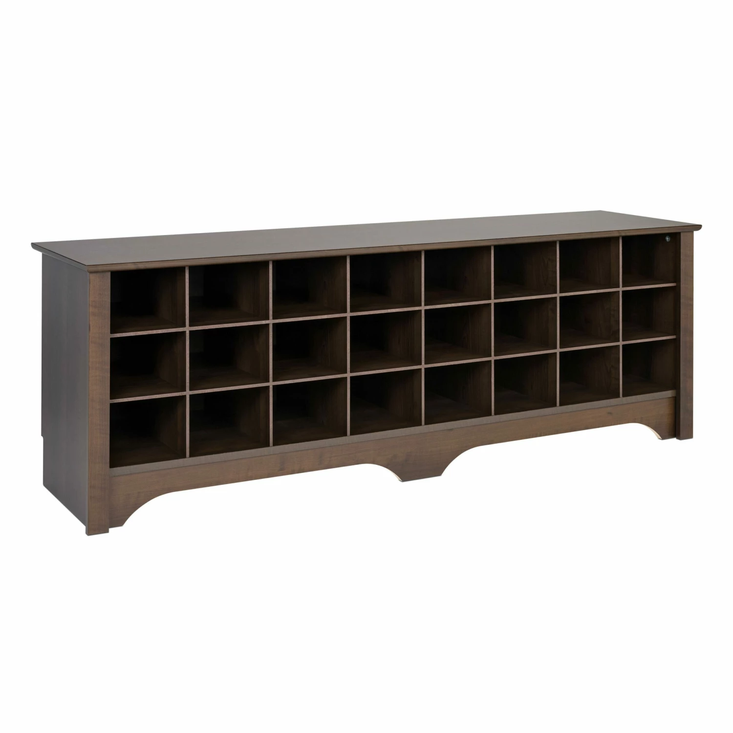 Prepac Shoe Storage Cubby Bench - 24 Pair - Espresso - 60-in 8 Prepac Shoe Storage Cubby Bench - 24 Pair - Espresso - 60-in - Image 8
