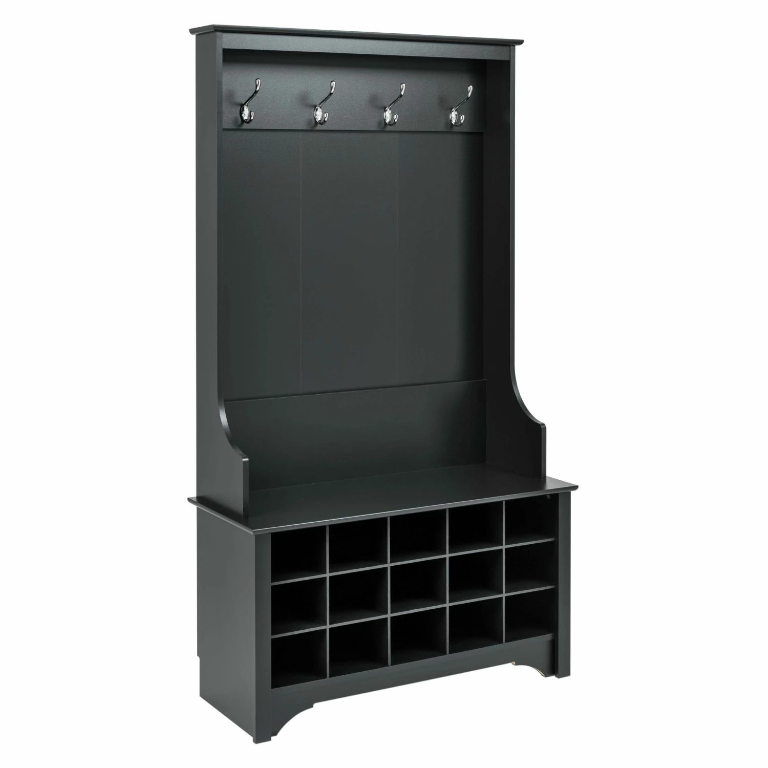 Prepac Hall Tree With Shoe Storage - Black - 38-in X 68-in 3 Prepac Hall Tree With Shoe Storage - Black - 38-in X 68-in - Image 3