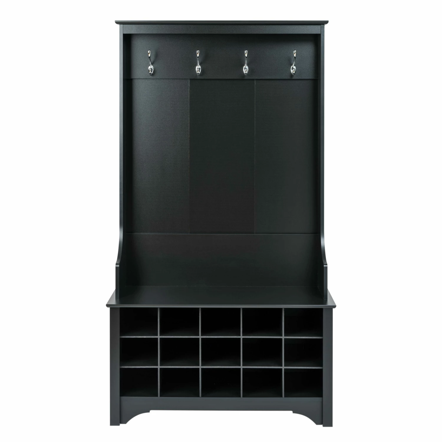 Prepac Hall Tree With Shoe Storage - Black - 38-in X 68-in 7 Prepac Hall Tree With Shoe Storage - Black - 38-in X 68-in - Image 7
