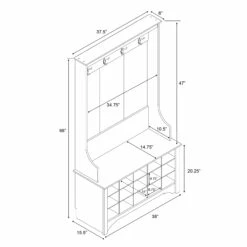 Prepac Hall Tree With Shoe Storage - Black - 38-in X 68-in 10 Prepac Hall Tree With Shoe Storage - Black - 38-in X 68-in -Storage Furniture Sales 2024 330673570 AlternateImage4