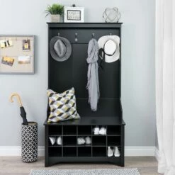 Prepac Hall Tree With Shoe Storage - Black - 38-in X 68-in 12 Prepac Hall Tree With Shoe Storage - Black - 38-in X 68-in -Storage Furniture Sales 2024 330673570 MainImage 001