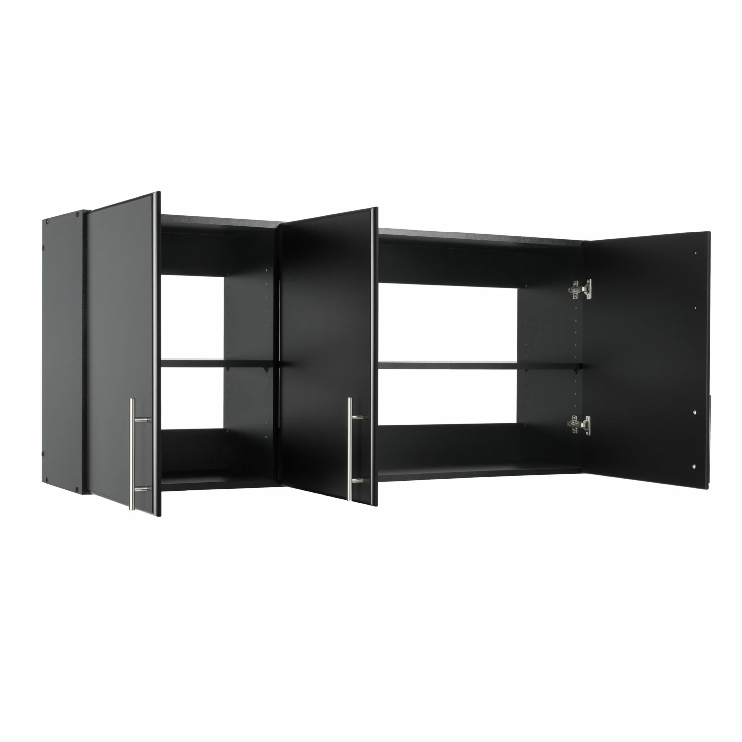 Prepac Elite Wall Cabinet - 3-door - Black - 54-in W X 24-in H X 12-in D 1 Prepac Elite Wall Cabinet - 3-door - Black - 54-in W X 24-in H X 12-in D