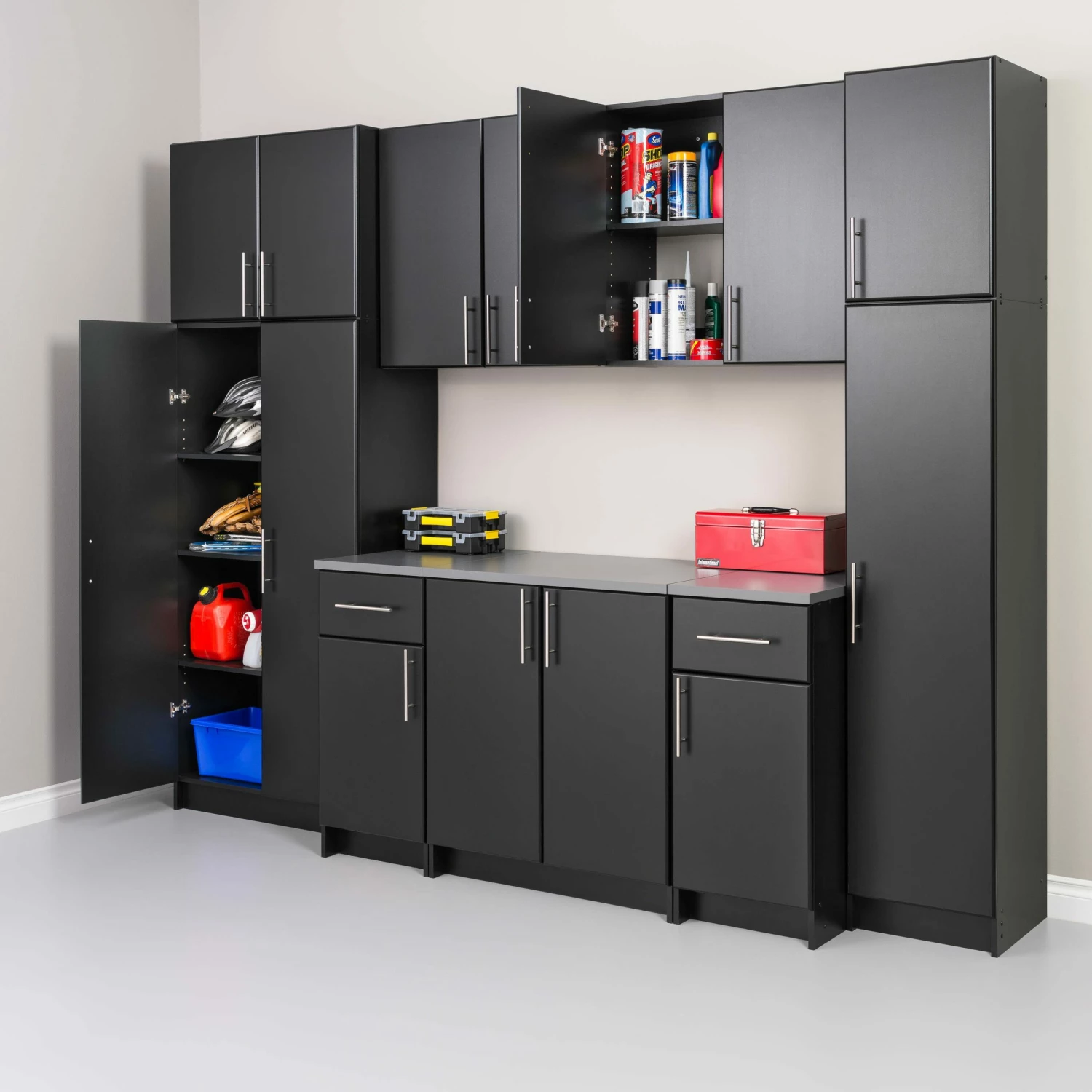 Prepac Elite Stackable Wall Cabinet - 1-Door - Black - 16-in 2 Prepac Elite Stackable Wall Cabinet - 1-Door - Black - 16-in - Image 2