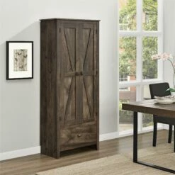 System Build Farmington Wide Storage Cabinet - 71-in X 30-in - Rustic Brown -Storage Furniture Sales 2024 330688197 AlternateImage2