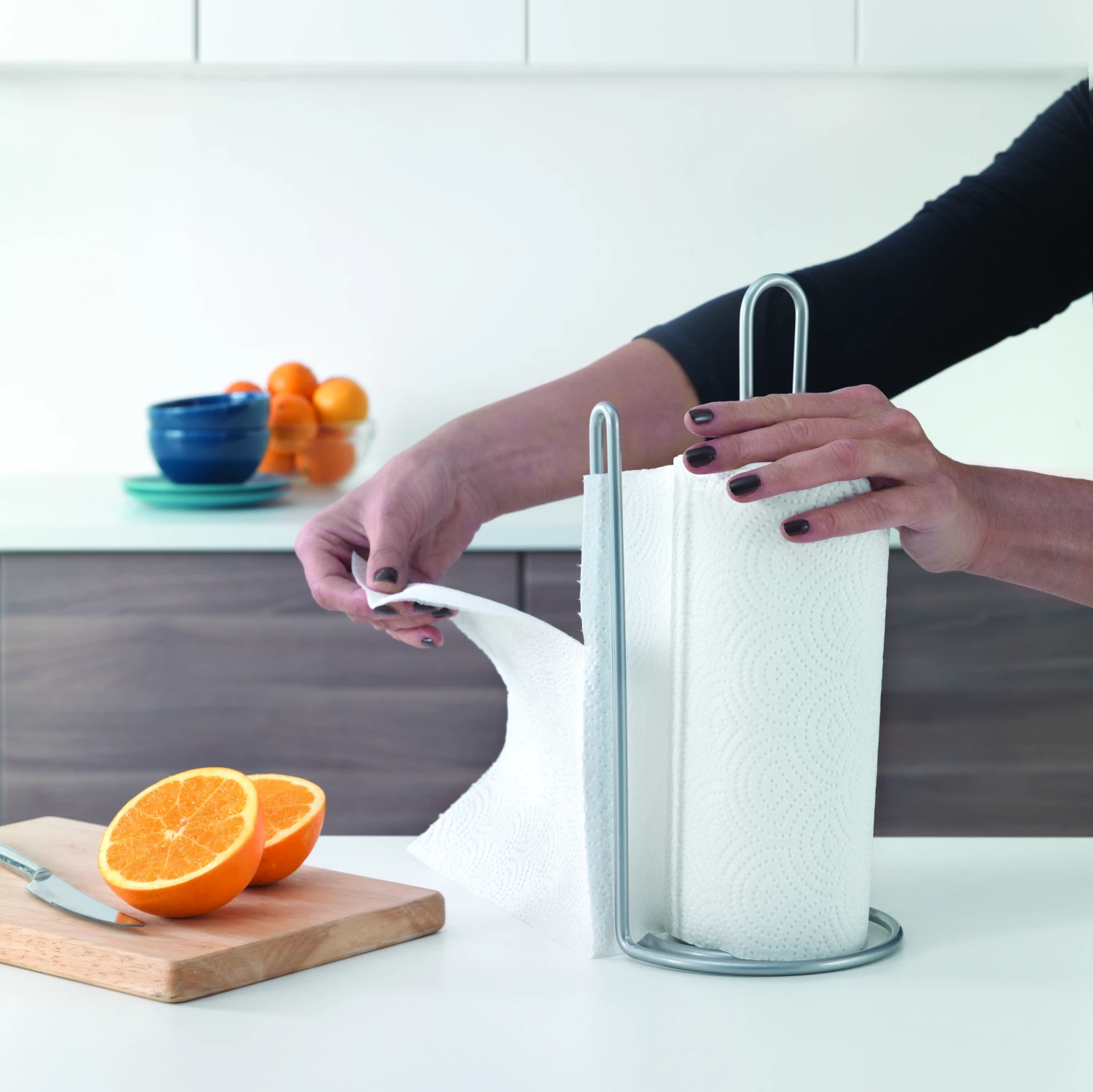 Metaltex My Roll Freestanding Paper Roll Holder - Gray 3 Metaltex My Roll Freestanding Paper Roll Holder - Gray - Image 3