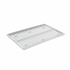 Metaltex Wavetex Flat Dish Drainer - Plastic And Metal - White