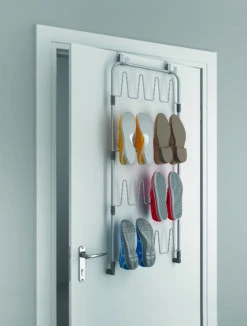 Metaltex Over-The-Door Shoe Rack - 40.55-in - Metal - Gray
