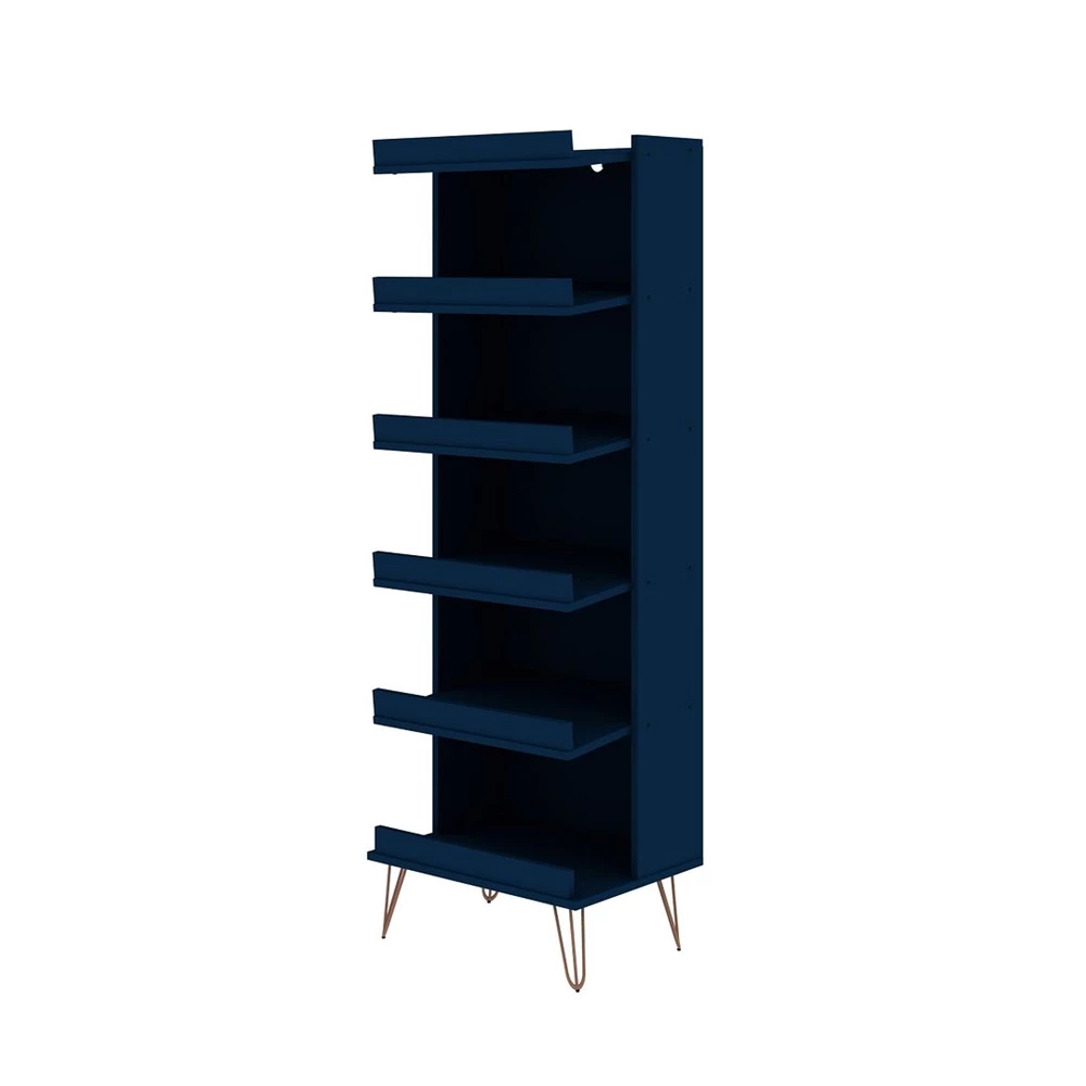 Manhattan Comfort Rockefeller Shoe Storage Rack - 59.72-in - Midnight Blue 5 Manhattan Comfort Rockefeller Shoe Storage Rack - 59.72-in - Midnight Blue - Image 5
