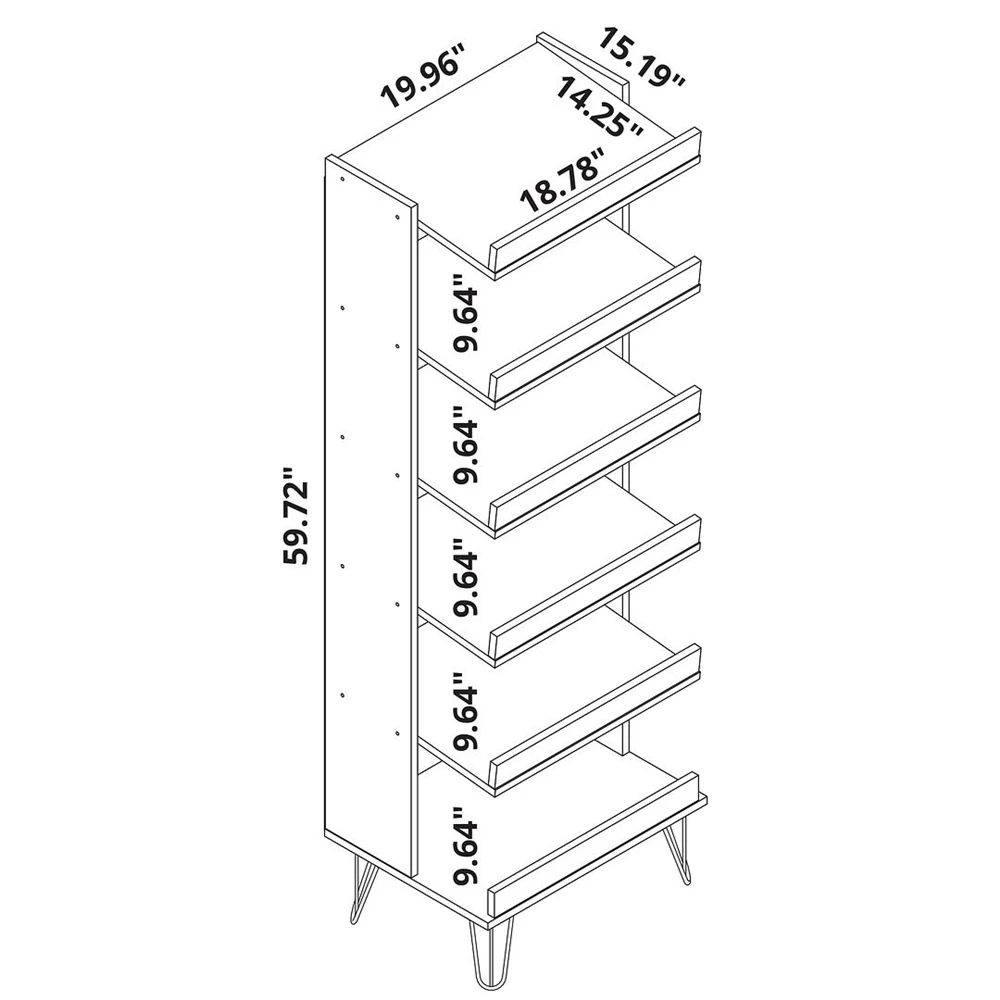 Manhattan Comfort Rockefeller Shoe Storage Rack - 59.72-in - Brown 7 Manhattan Comfort Rockefeller Shoe Storage Rack - 59.72-in - Brown - Image 7