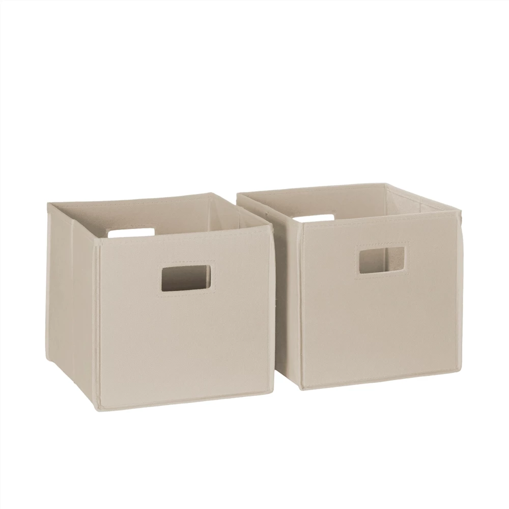 RiverRidge Home Folding Storage Bins - Fabric - 10.5-in X 10-in X 10.5-in - Taupe - 2-Pack 3 RiverRidge Home Folding Storage Bins - Fabric - 10.5-in X 10-in X 10.5-in - Taupe - 2-Pack - Image 3