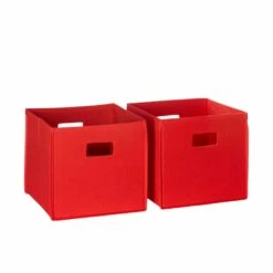 RiverRidge Home Folding Storage Bins - Fabric -10.5-in X 10-in X 10.5-in - Red - 2-Pack -Storage Furniture Sales 2024 330739508 MainImage 001