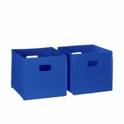 RiverRidge Home Folding Storage Bins - Fabric - 10.5-in X 10-in X 10.5-in - Blue - 2-Pack -Storage Furniture Sales 2024 330739534 MainImage 001