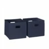 RiverRidge Home Folding Storage Bins - Fabric - 10.5-in X 10-in X 10.5-in - Navy - 2-Pack