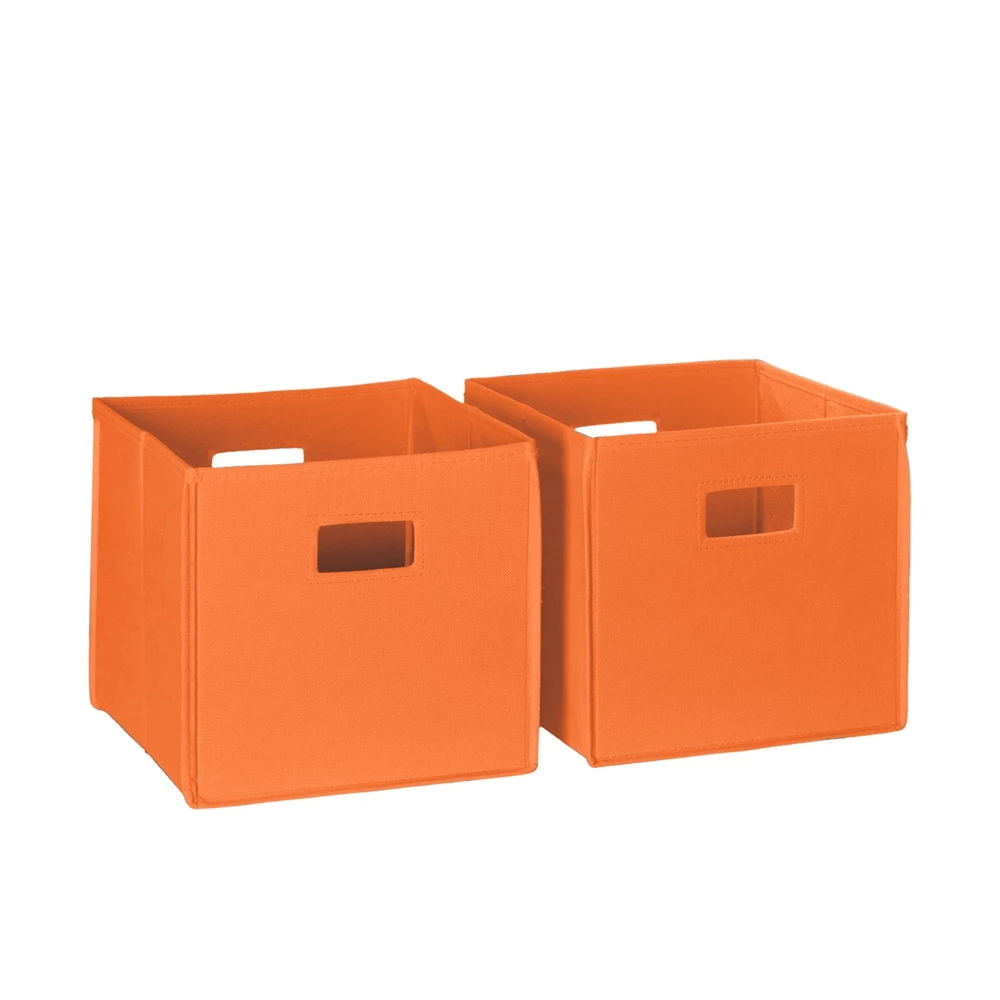 RiverRidge Home Folding Storage Bins - Fabric - 10.5-in X 10-in X 10.5-in - Orange - 2-Pack 3 RiverRidge Home Folding Storage Bins - Fabric - 10.5-in X 10-in X 10.5-in - Orange - 2-Pack - Image 3