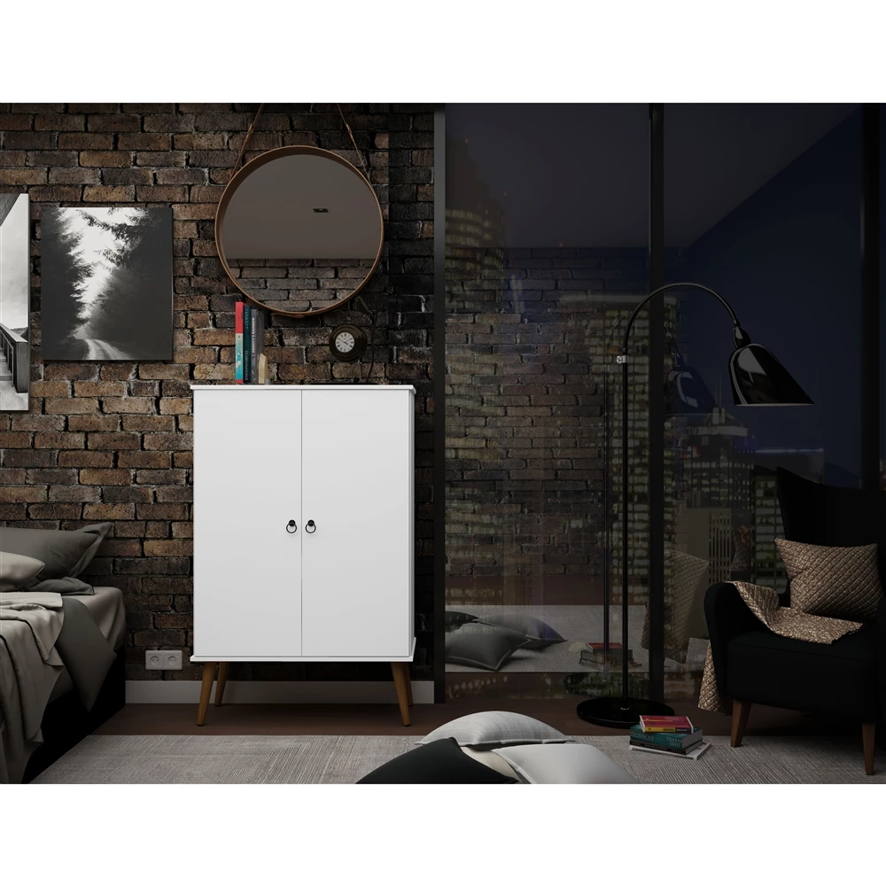 Manhattan Comfort Tribeca Shoe Cabinet - 35.43-in X 50-in - White 2 Manhattan Comfort Tribeca Shoe Cabinet - 35.43-in X 50-in - White - Image 2