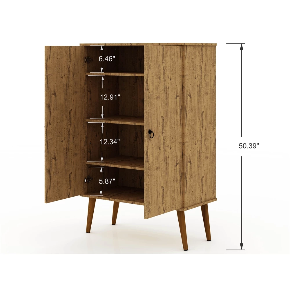 Manhattan Comfort Tribeca Shoe Cabinet - 35.43-in X 50-in - Natural Wood 6 Manhattan Comfort Tribeca Shoe Cabinet - 35.43-in X 50-in - Natural Wood - Image 6