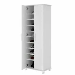 Manhattan Comfort Catalonia Mobile Shoe Closet 1.0 With 10 Shelves - 23.62-in X 67.95-in - White -Storage Furniture Sales 2024 330742684 AlternateImage3