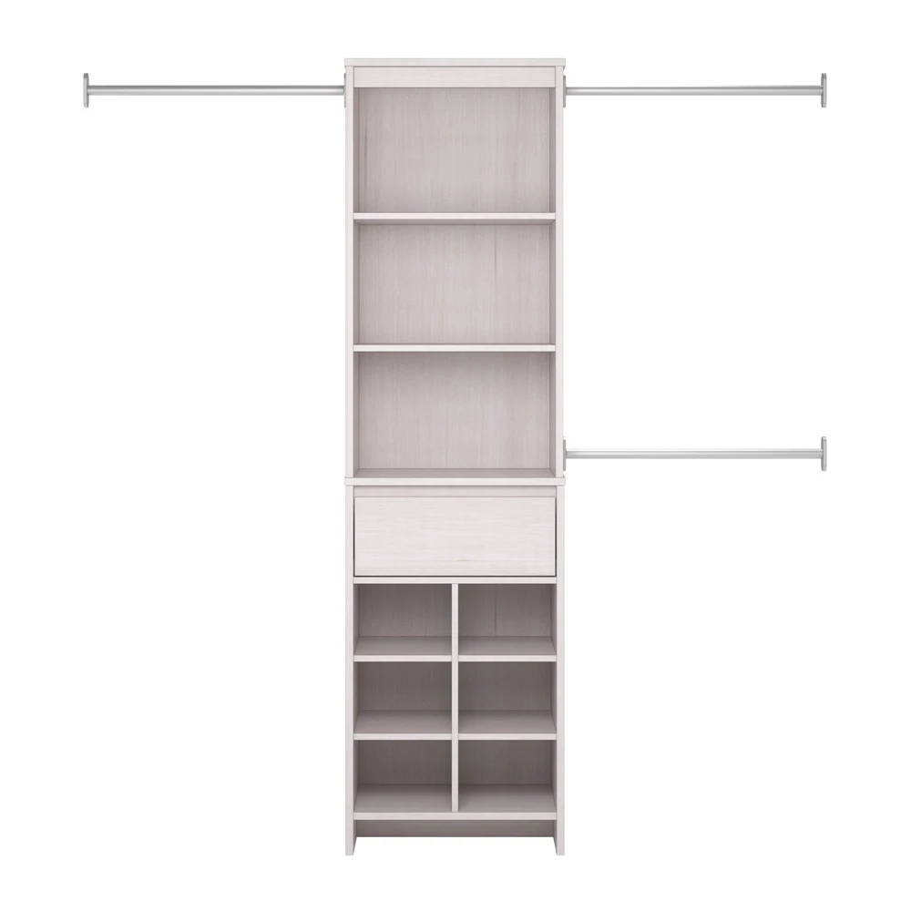 Little Seeds Grow-with-Me Adjustable Kids' Closet Organizer System - 15.7-in X 76.6-in - White 9 Little Seeds Grow-with-Me Adjustable Kids' Closet Organizer System - 15.7-in X 76.6-in - White - Image 9