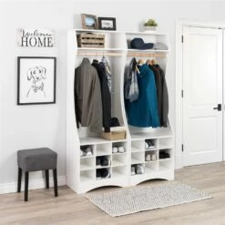 Prepac Compact Wardrobe With Shoe Storage In White Finish - 72-in X 25-in X 15.75-in -Storage Furniture Sales 2024 330746127 AlternateImage5