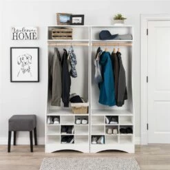 Prepac Compact Wardrobe With Shoe Storage In White Finish - 72-in X 25-in X 15.75-in -Storage Furniture Sales 2024 330746127 AlternateImage6